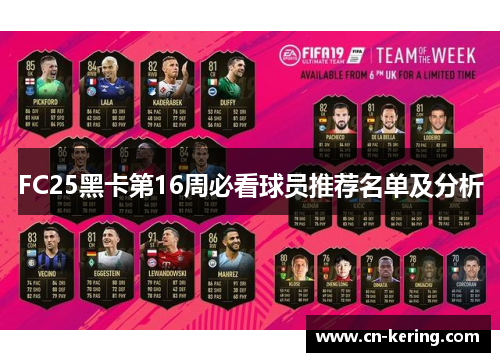FC25黑卡第16周必看球员推荐名单及分析